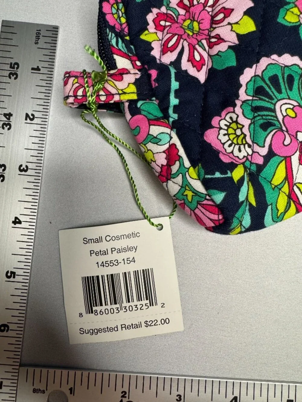 Vera Bradley Small Cosmetic Bag Petal Paisley NWT Retired Navy Floral